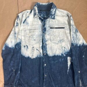 Sean John distressed denim shirt
